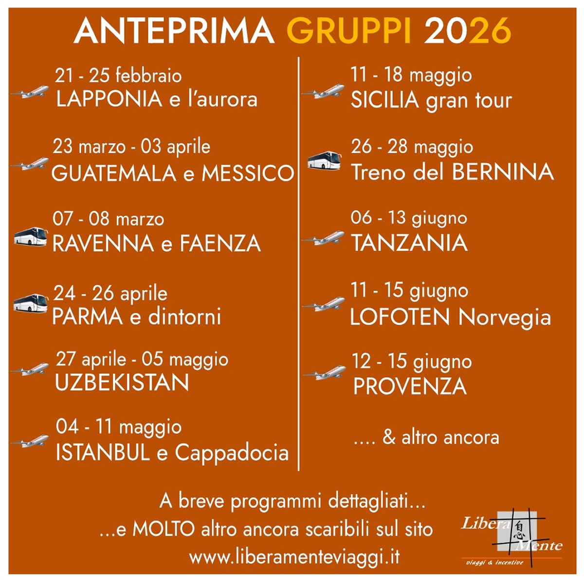 ANTEPRIMA GRUPPI 2026 
