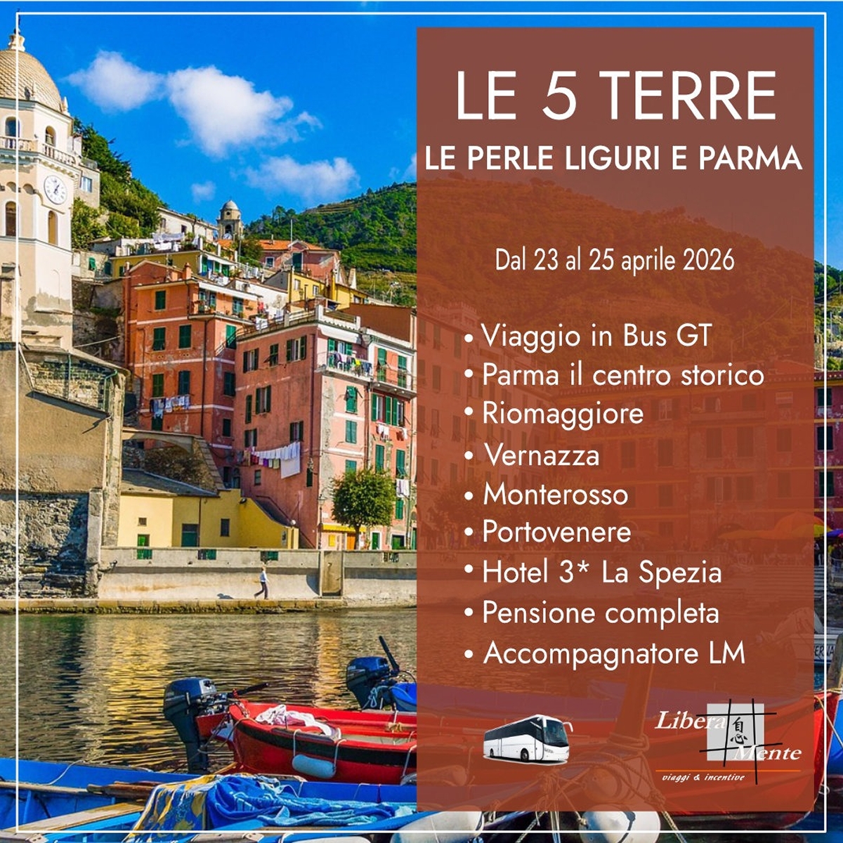 CINQUE TERRE con PARMA E PORTOVENERE 